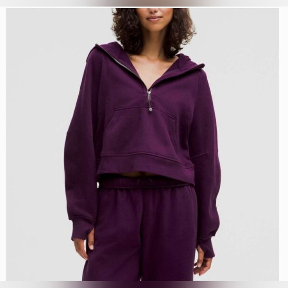 Lululemon Women's Oversized Crop Dramatic Magenta Full Zip Hoodie
